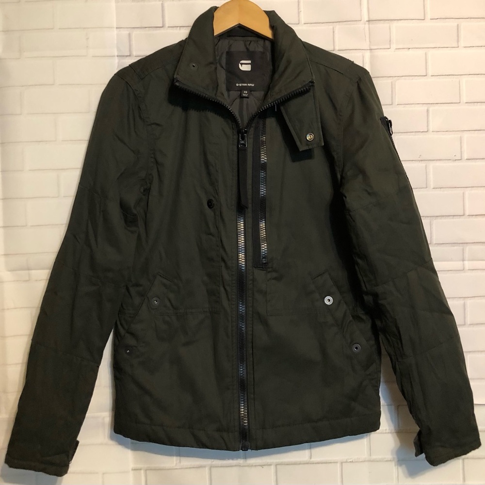 G-Star Raw Women's Utility Overshirt Dark Green Lined Zip Front Jacket XS